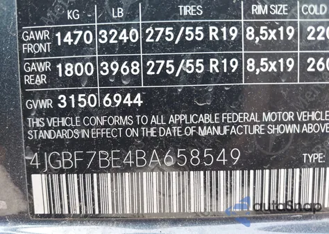 2011 Mercedes-Benz Gl 450 4Matic from USA, damaged, VIN 4JGBF7BE4BA658549